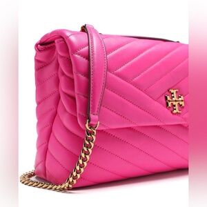 Tory Burch Kira Chevron Convertible Shoulder Bag in Crazy Pink